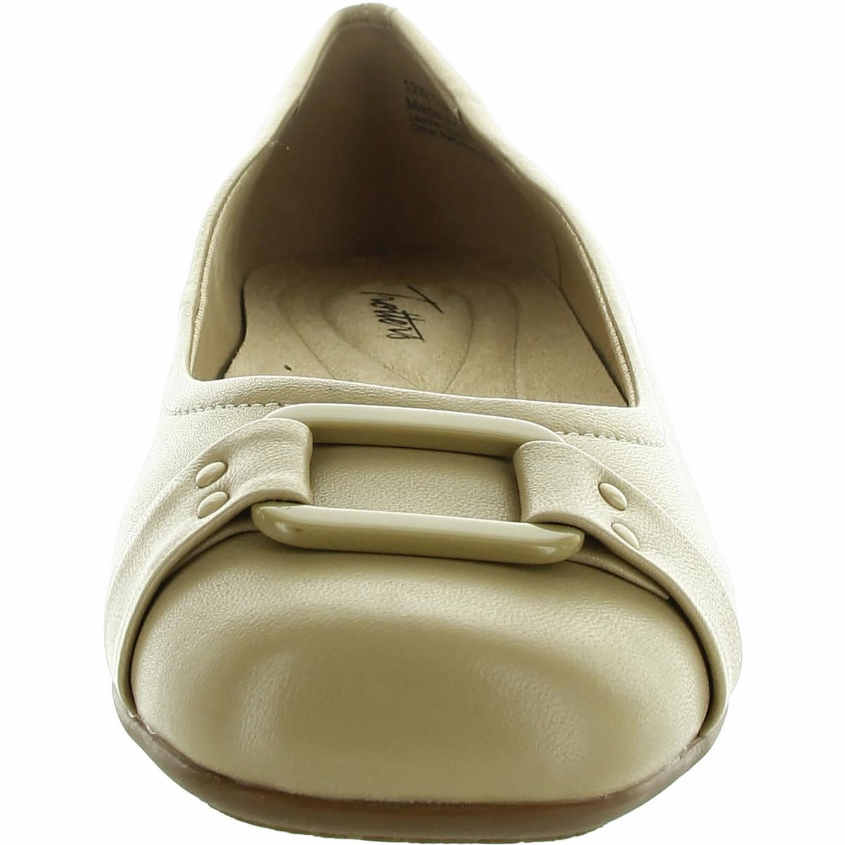 Womens Buckle Leather Flat Shoes