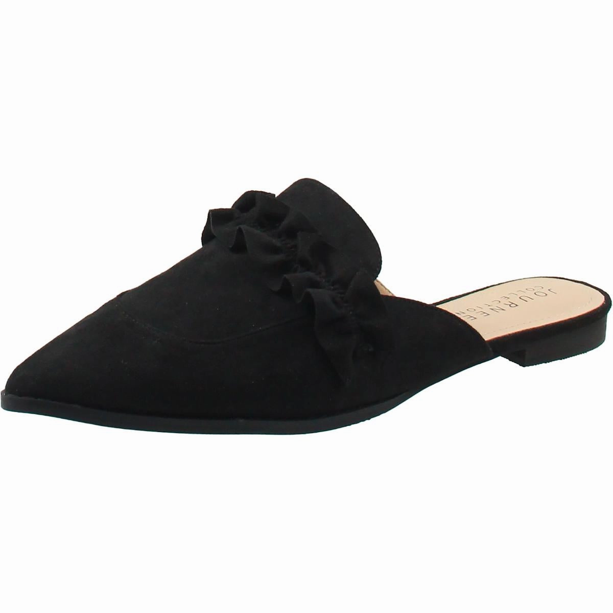 Womens Comfort Insole Faux Suede Mules Trendy Flats for Women