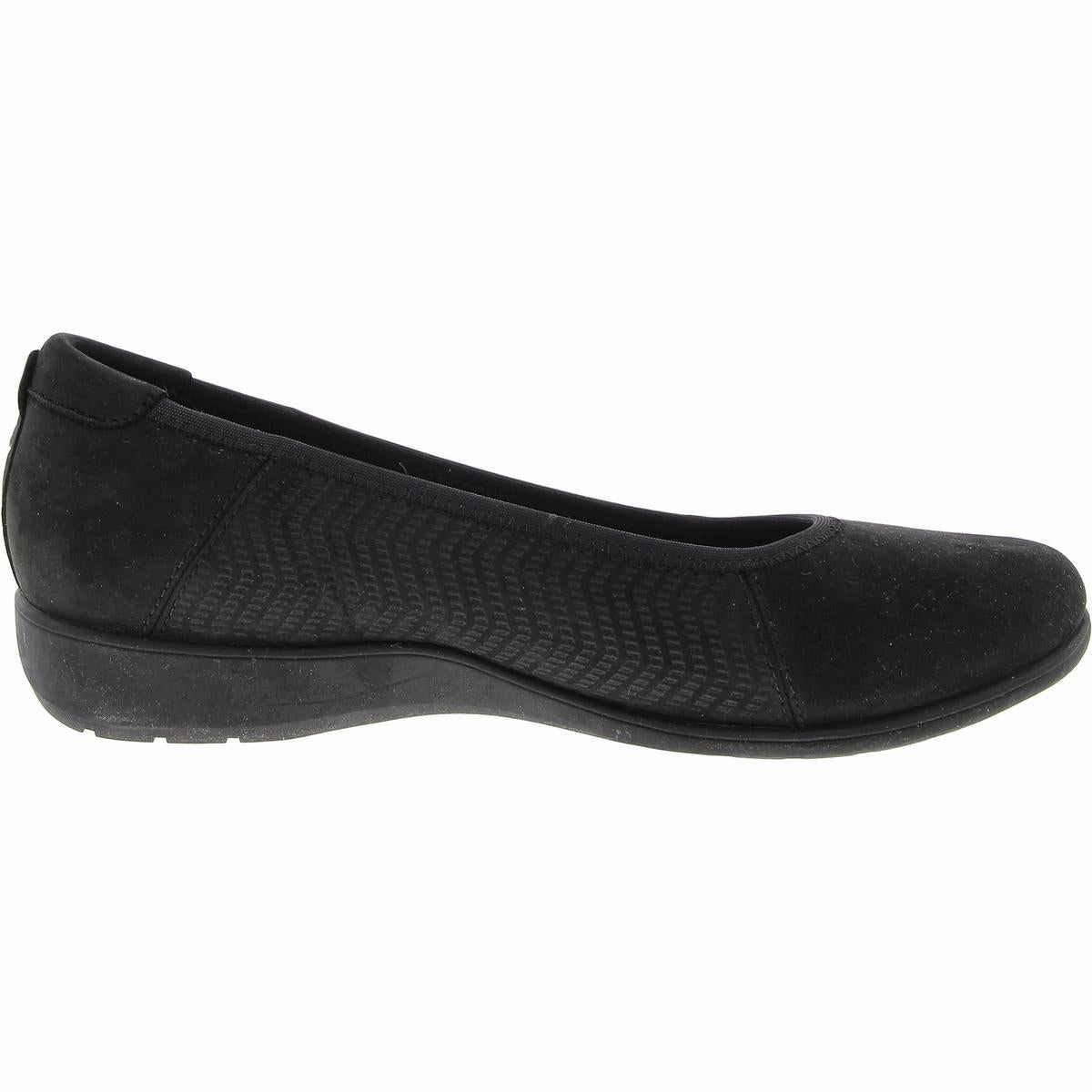 Womens Cushioned Footbed Faux Leather Ballet Flats