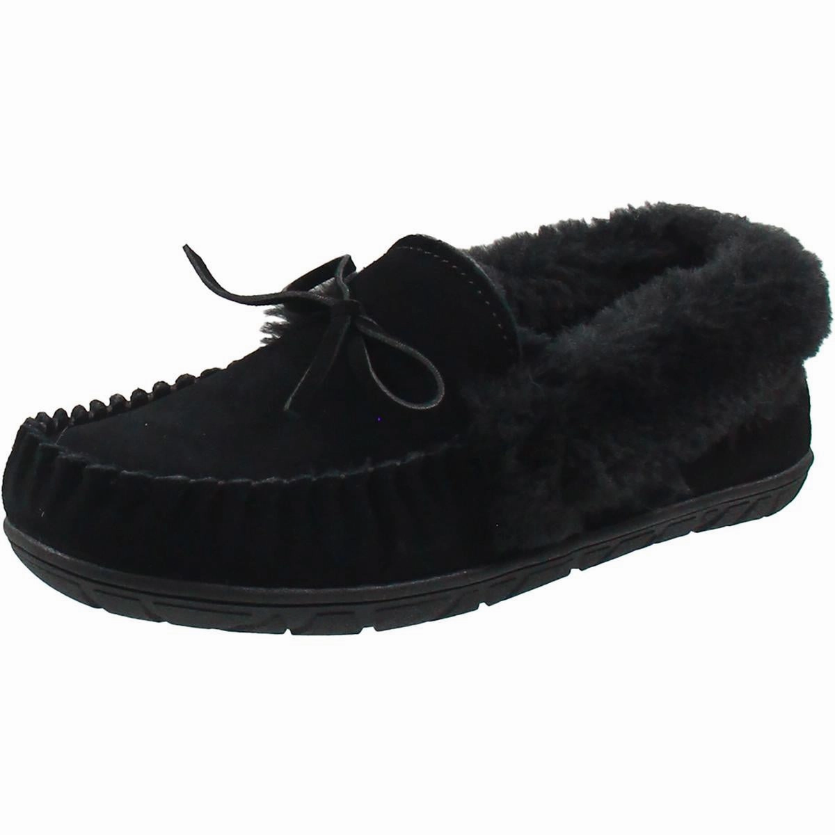 Womens Faux Fur Suede Moccasins