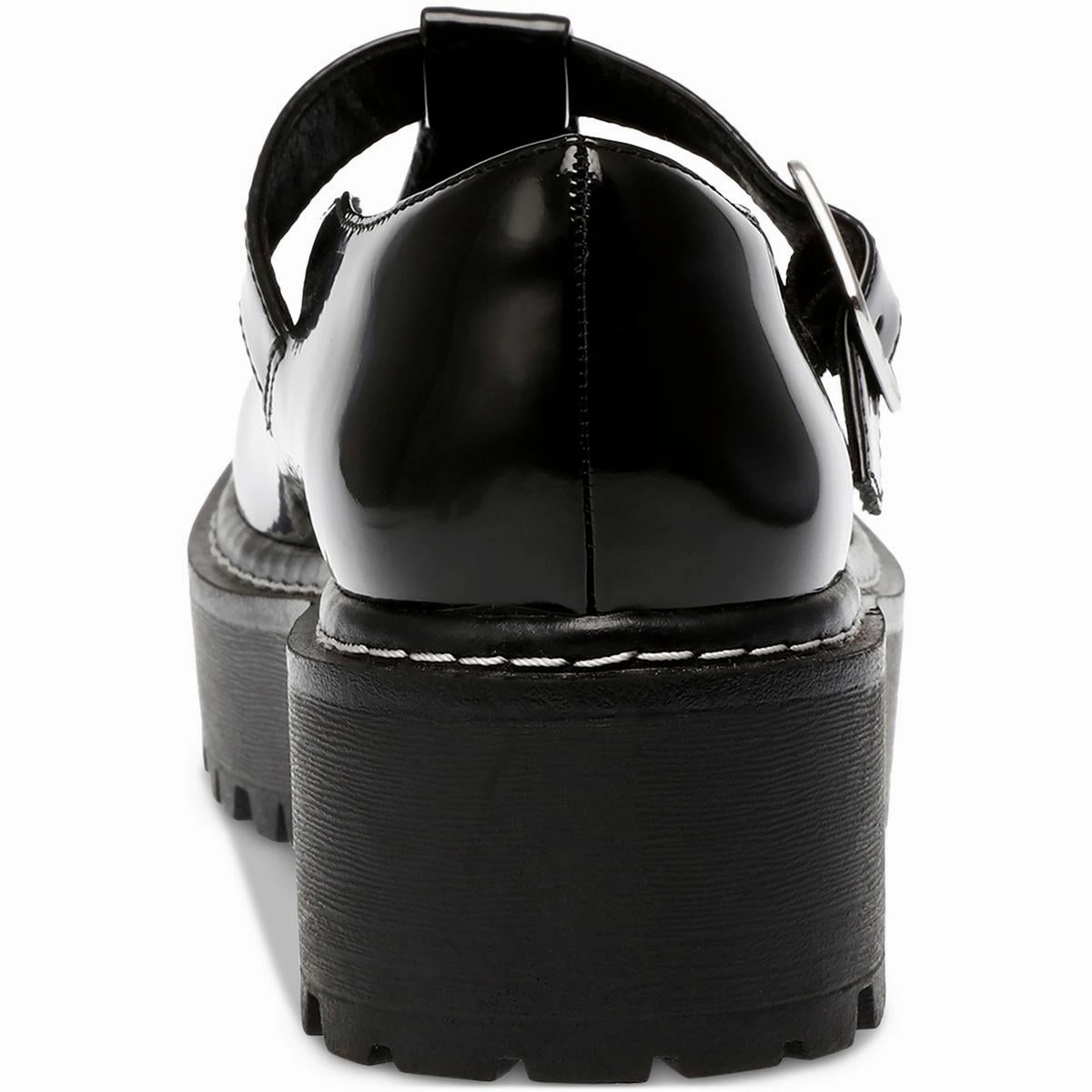 Womens Faux Leather Buckle Mary Janes