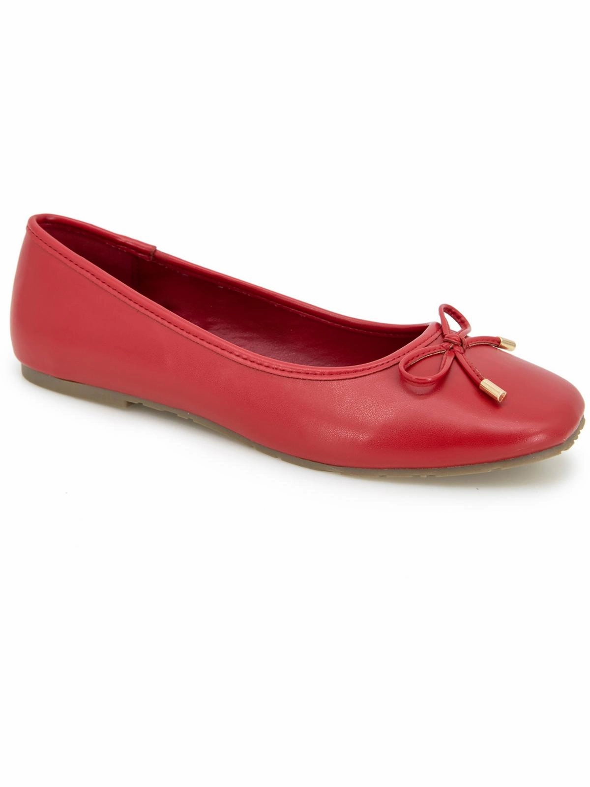 Womens Faux Leather Slip On Ballet Flats