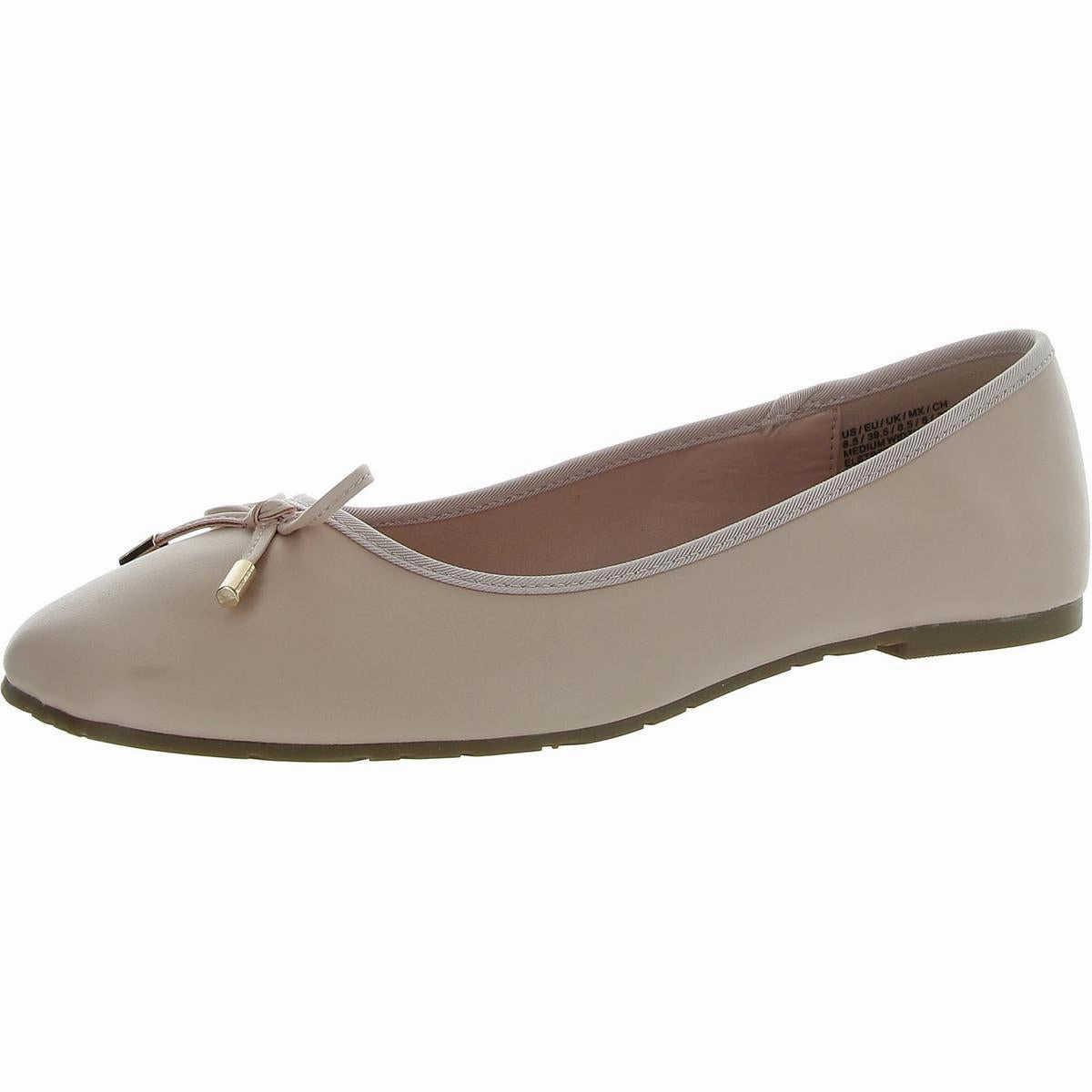 Womens Faux Leather Slip On Ballet Flats