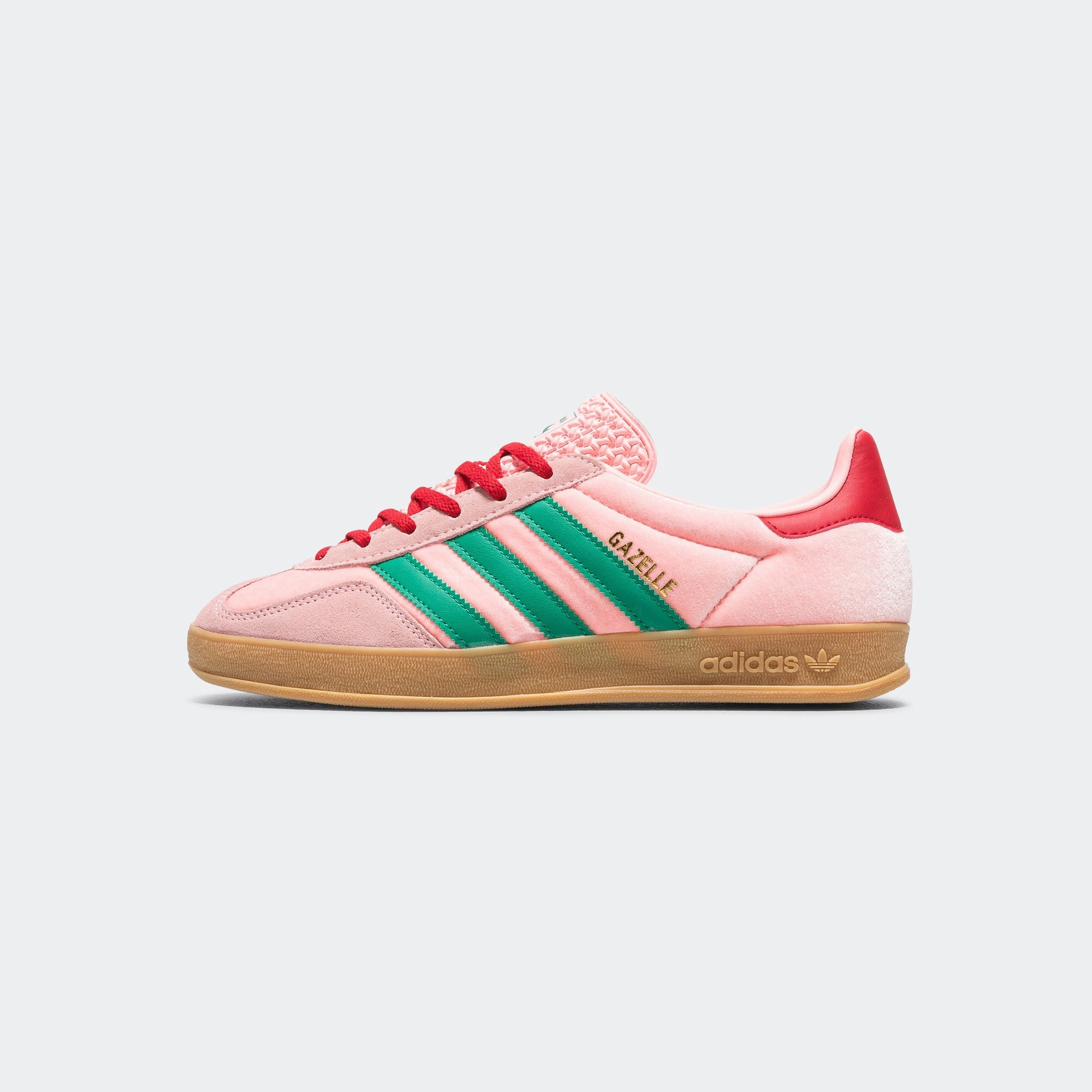 Womens Gazelle Indoor - Court Green/Glow Pink-Gum Sneakers trending now