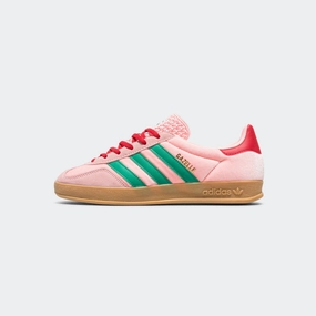 Womens Gazelle Indoor - Court Green/Glow Pink-Gum Sneakers trending now