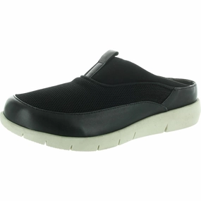 Womens Padded Insole Leather Mules Soft Sole Flats Womens sale