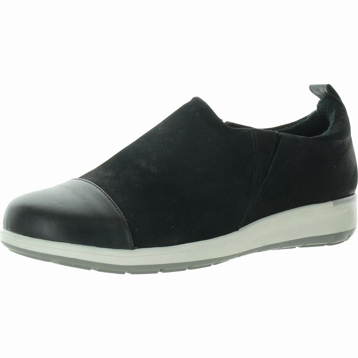 Womens Padded Insole Leather Slip-On Sneakers Womens Flats special deals
