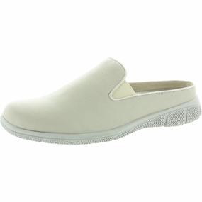 Womens Solid Leather Mules Soft Sole Flats Womens sale