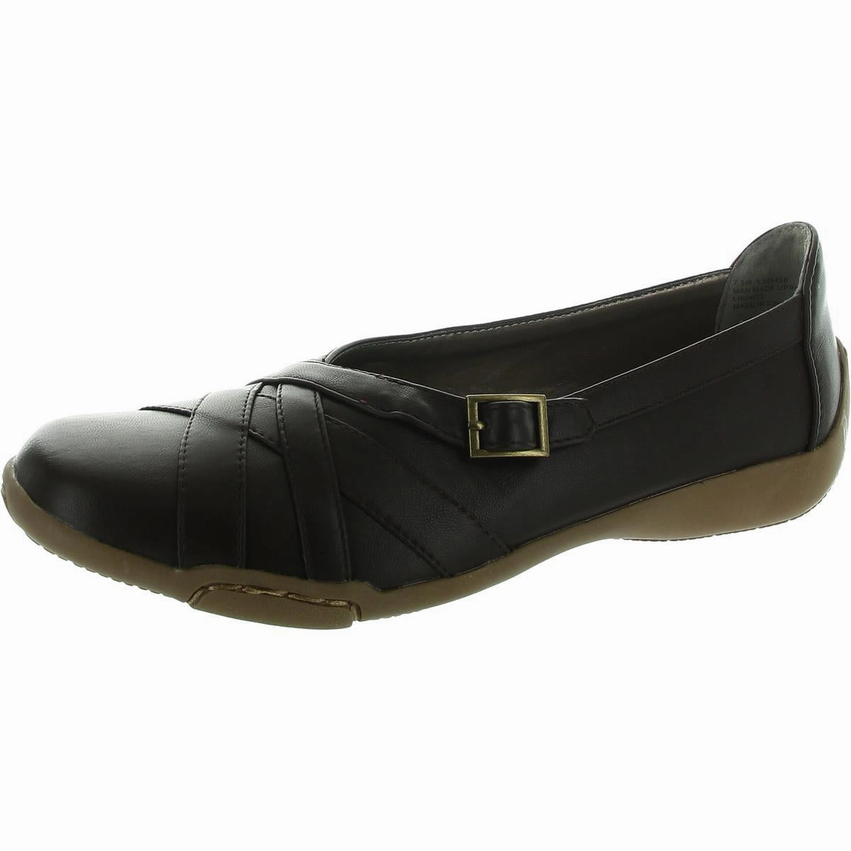 Womens Solid Man Made Flat Shoes Soft Sole Flats Womens sale