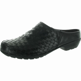 Womens Woven Leather Mules Womens Fashion Flats cheap