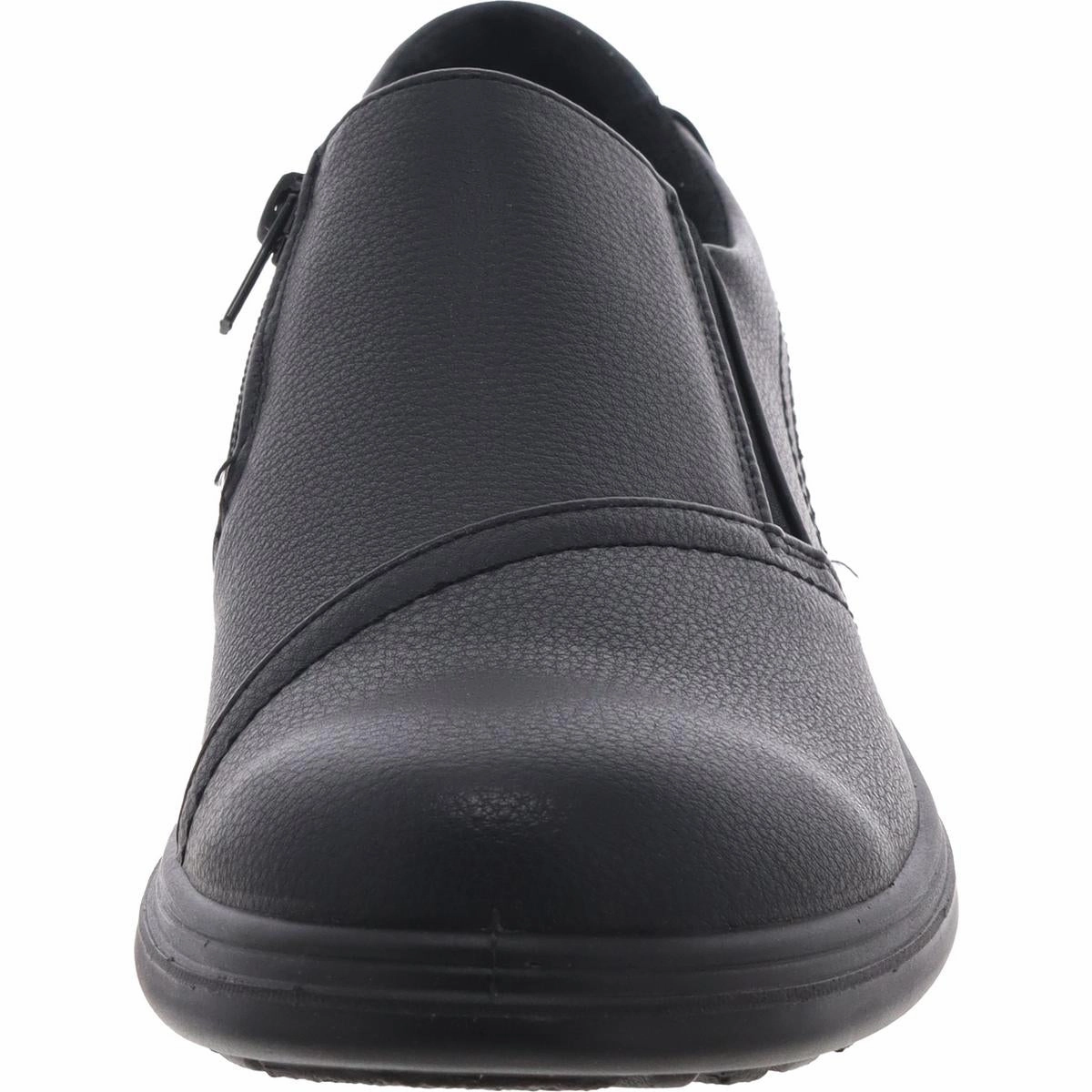 Womens Zipper Leather Clogs
