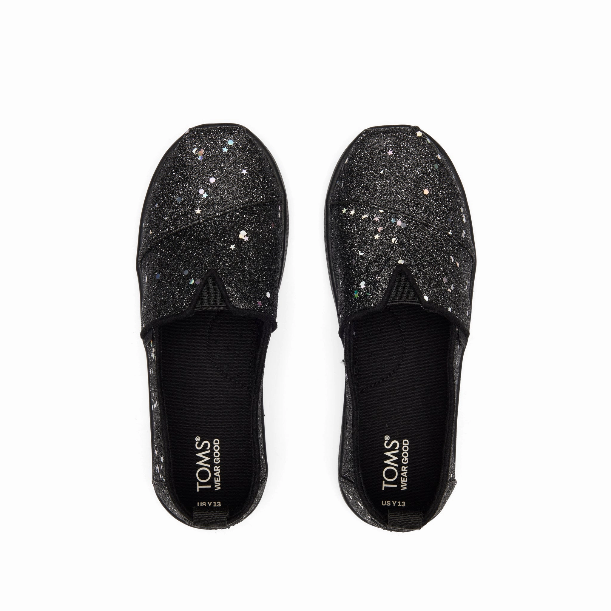 Youth Alpargata Black Cosmic Glitter Kids Shoe