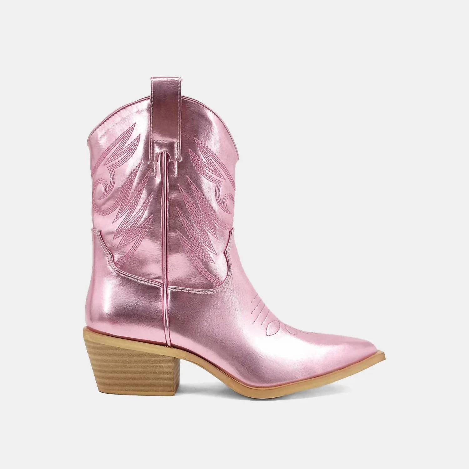 Youth Zahara Cowboy Boot In Metallic Pink