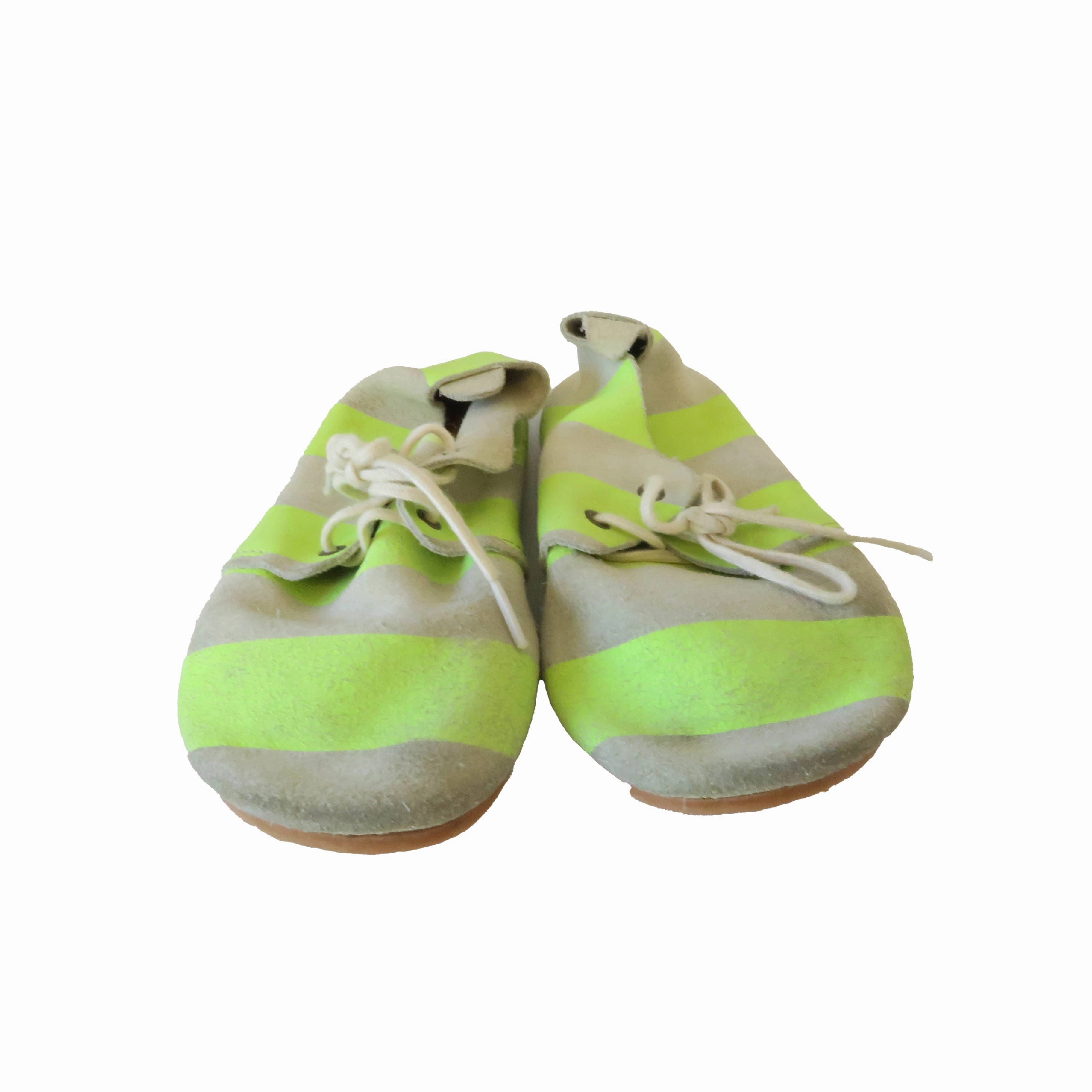 ZUZII Boys Gray | Green Stripe Shoes